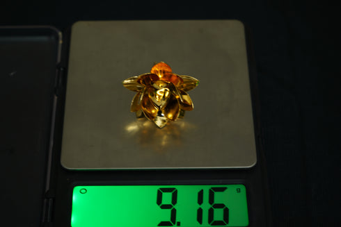 Pure Silver Golden Lotus Flowers 9.16g (Pack of 1)